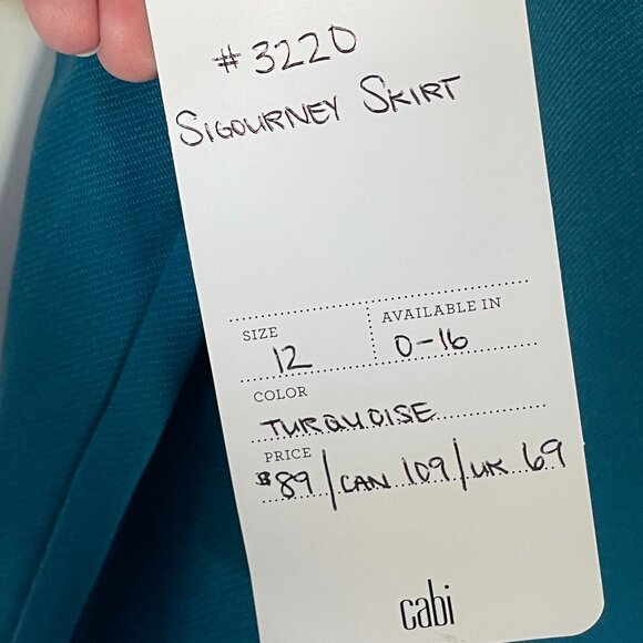 Cabi "Sigourney" Turquoise Skirt (style 3220) - Size 12 (NWT) - Picture 5 of 6